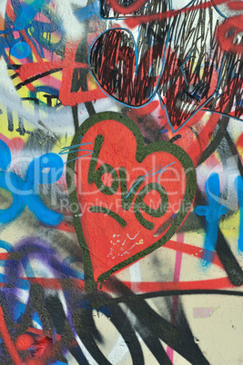 dirty love graffiti urban background