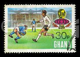 football match postage stamp