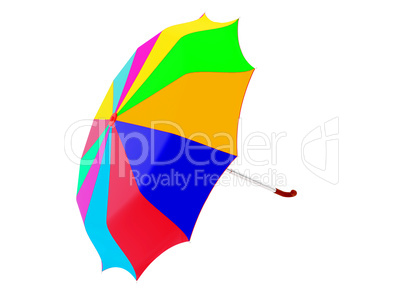 Multi-coloured umbrella