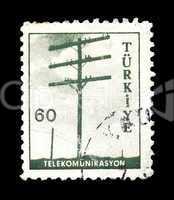 telephone pole postage stamp