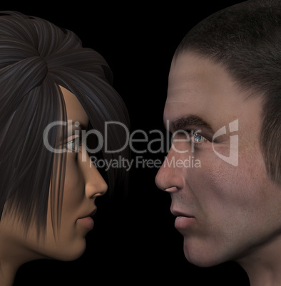 man and woman young couple illustration