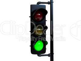 Traffic light green with light