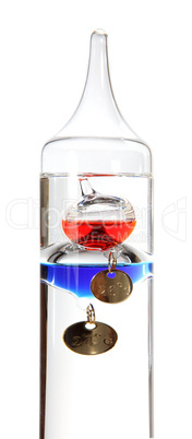 Galileo thermometer on the white