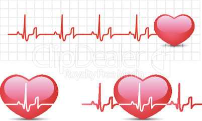 Heart cardiogram with heart