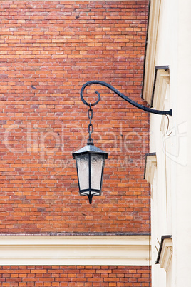 Wall with street lamp.