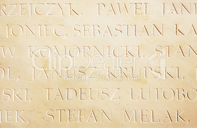 Roman letters texture