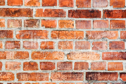 Aged brick wall.