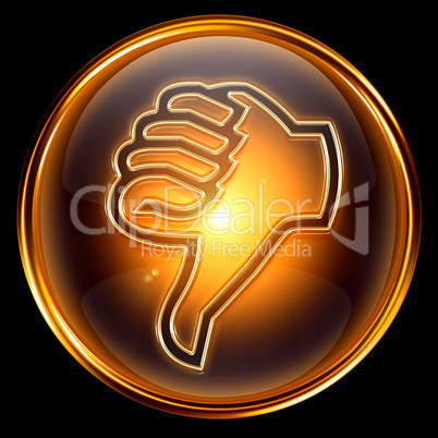 thumb down icon golden