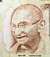 Mahatma Gandhi on 500 rupees banknote from India