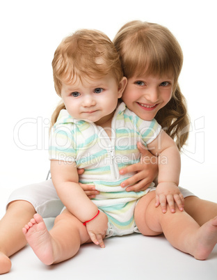 Two children are having fun