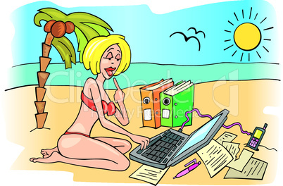 businesswoman on vacation