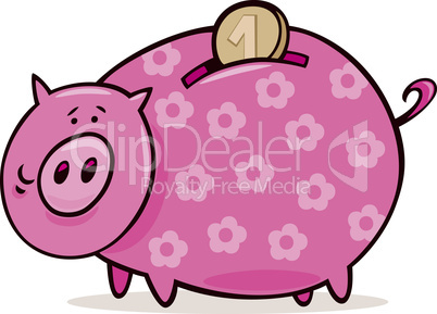 Piggy bank with coin
