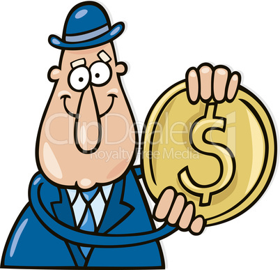 Man with dollar coin