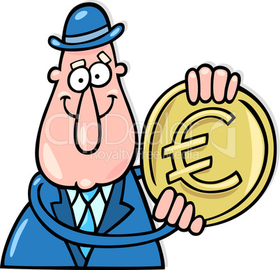 man with euro coin