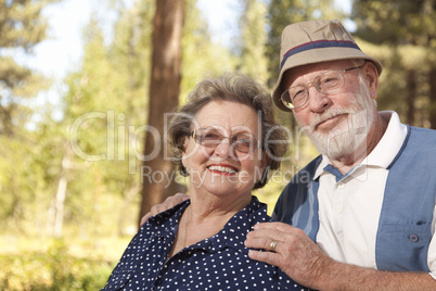 Loving Senior Couple Outdoors Portrait