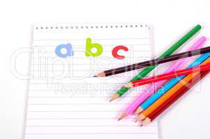 Schule Stifte Buchstaben ABC