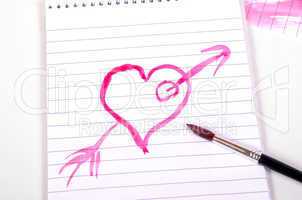 Herz Liebe Pinsel malen zeichnen