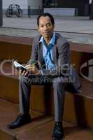 Smart casual businessman with timer