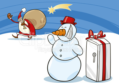 Snowman and Santa