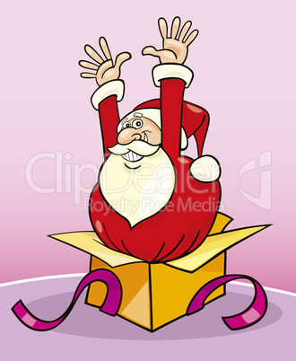 Santa claus in gift box