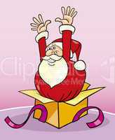 Santa claus in gift box