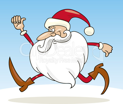 Running Santa claus