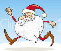 Running Santa claus