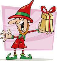 christmas elf with special gift