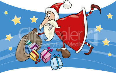 flying santa with gifts
