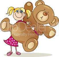 Girl with big teddy bear