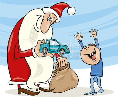 santa claus and little boy