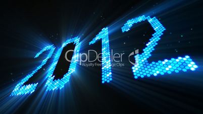greetings new year 2012 of shining blue elements loop