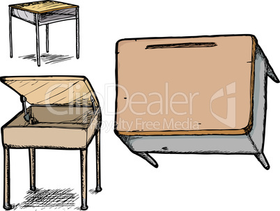 Set of School Desks