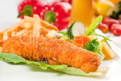 fresh chicken breast roll and vegetables