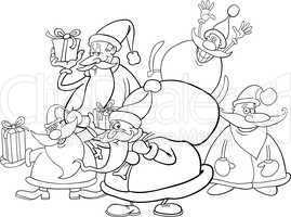 santa clauses group for coloring