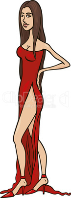 beautiful woman in red dress