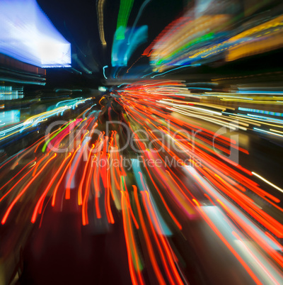 traffic lights in motion blur