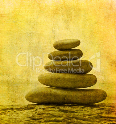 vintage image of pebble stack