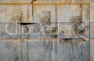 Ancient bas-reliefs of Persepolis, Iran