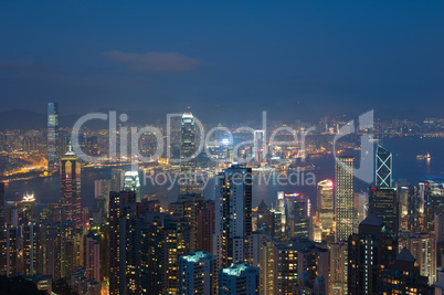 Hong Kong at night, view from Victoria Peak