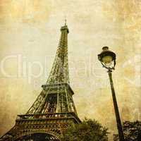 Vintage image of Eiffel tower, Paris, France