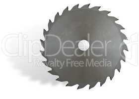 Circular saw on white background with drop shadow