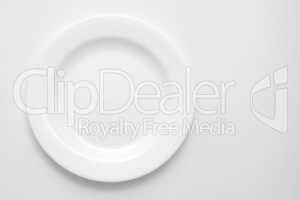 White plate isolated on white.