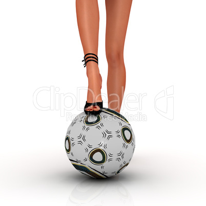 Frauenbeine mit Fussball