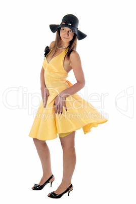 Pretty woman in yellow dress