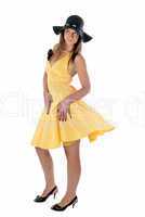 Pretty woman in yellow dress