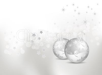 Abstract Christmas background with silver baubles - Silberne Weihnachtskugeln