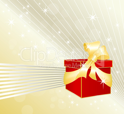 Gift box with festive background - Geschenkbox mit Schleife