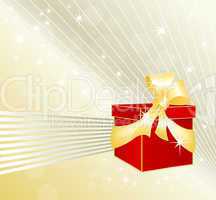 Gift box with festive background - Geschenkbox mit Schleife