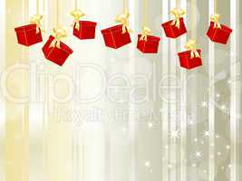 Gift boxes hanging on a chain - Geschenke mit Schleifen
